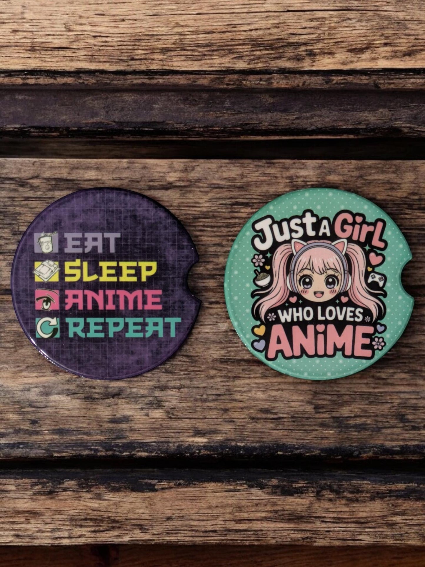 Just A Girl Who Loves Anime, Car Coasters Set of 2