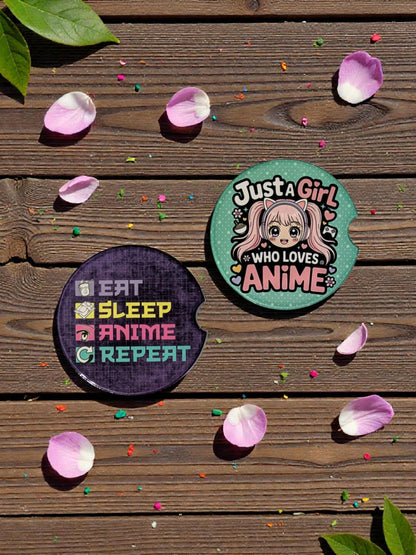 Just A Girl Who Loves Anime, Car Coasters Set of 2