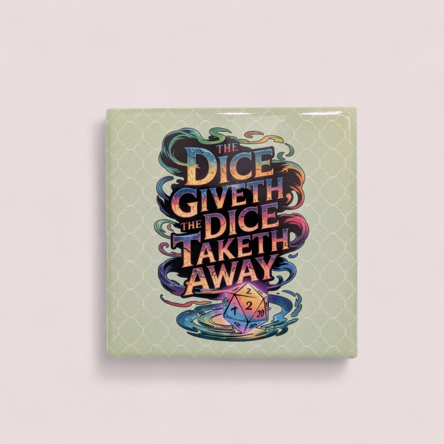 D20, Game Night, Dice RPG, Square Coasters Set of 2