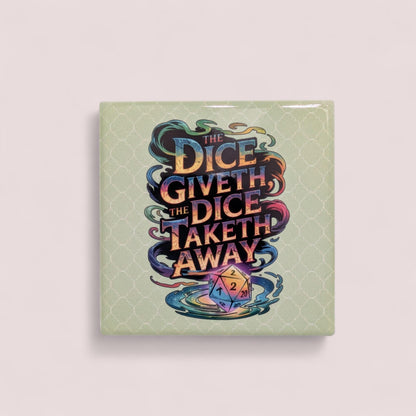 D20, Game Night, Dice RPG, Square Coasters Set of 2