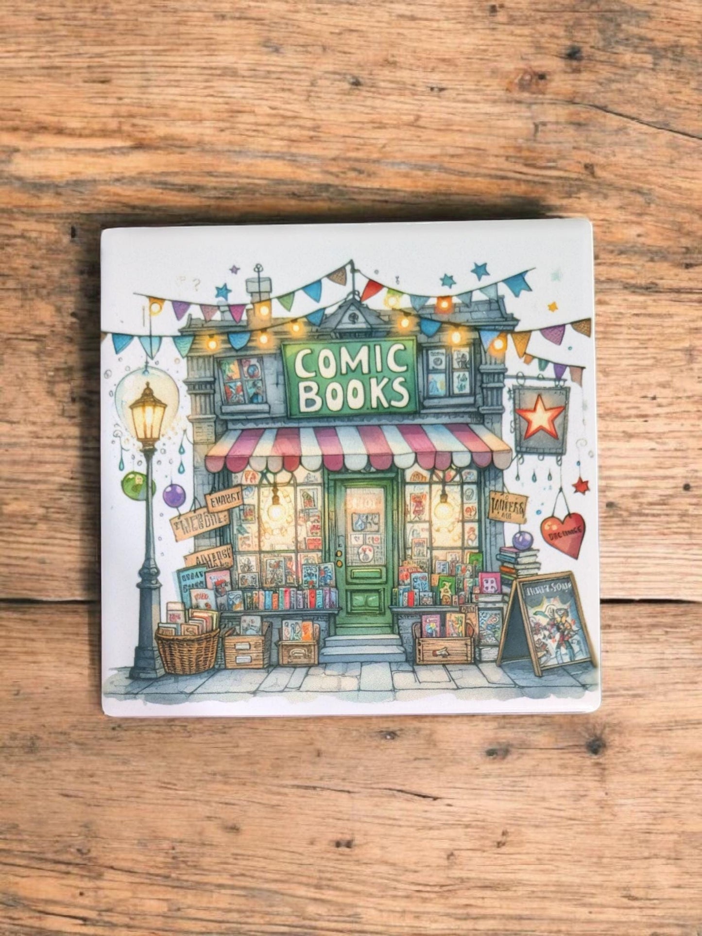 Comic Book Store Coasters, Set of 4