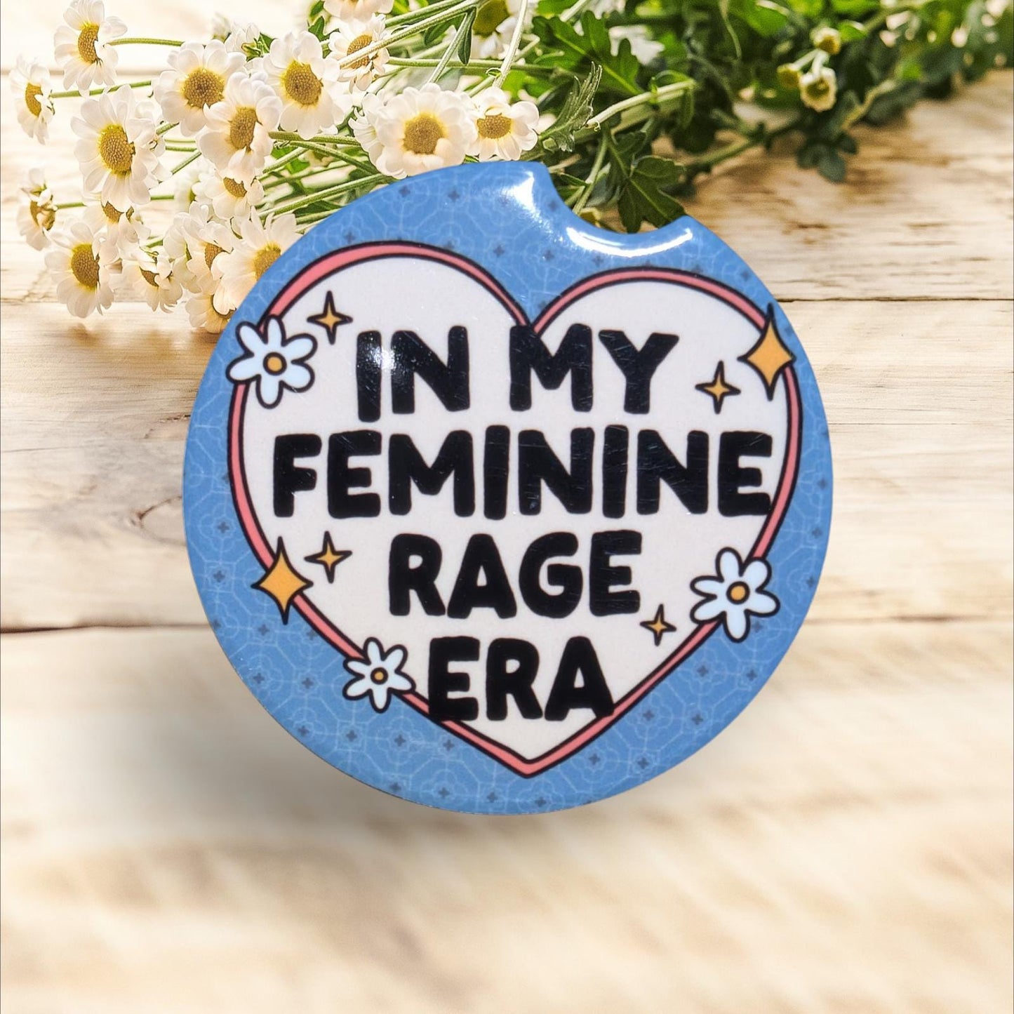Female Rights, Feminine Rage Era, Car Coasters Set of 2