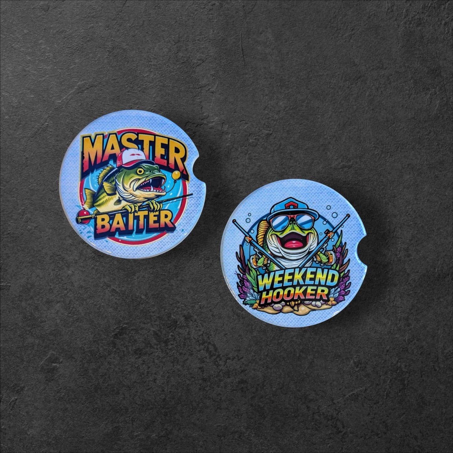 Car Coasters, Fishing, Set of 2
