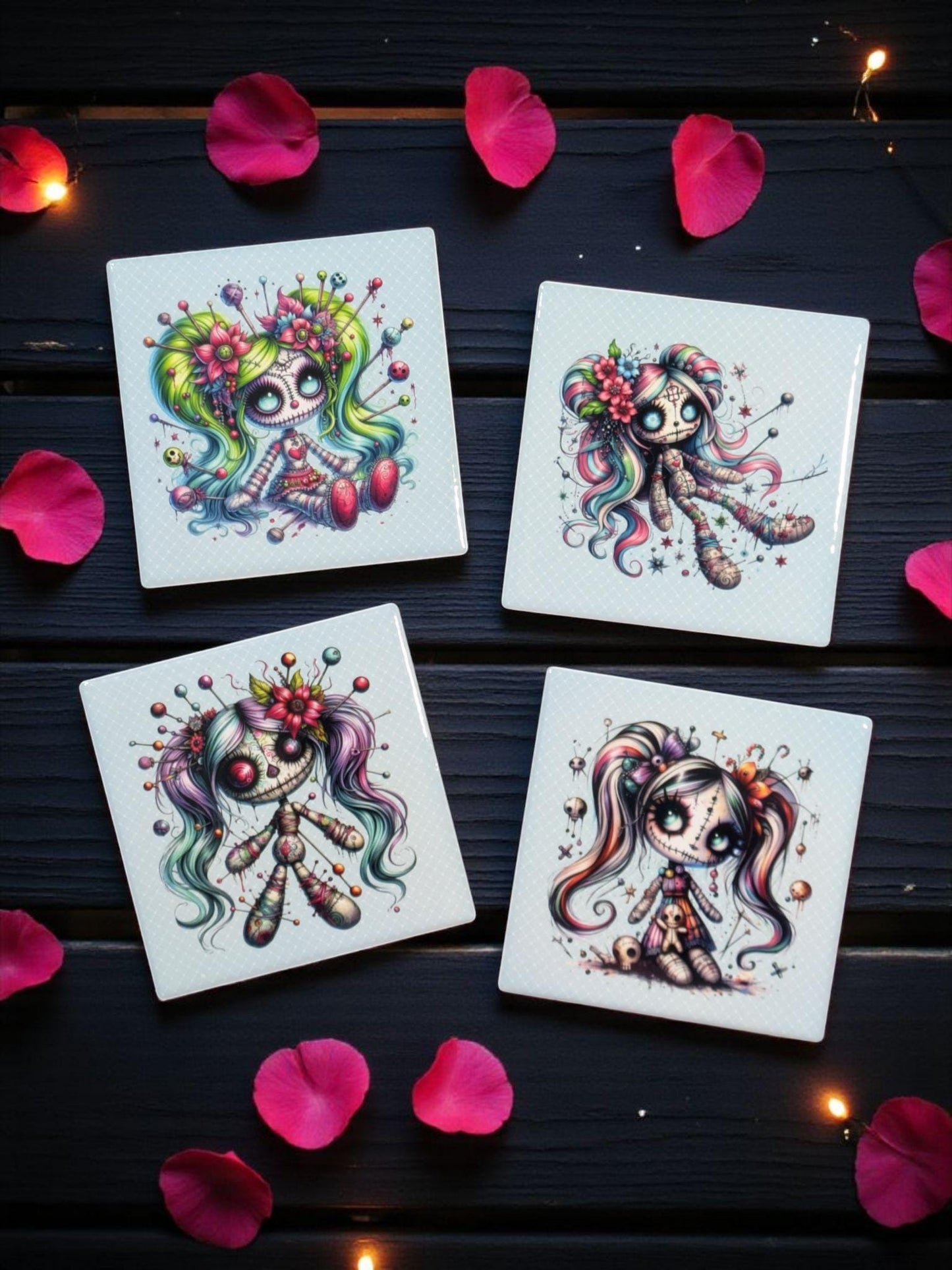 Voodoo Doll Coasters, Set of 4