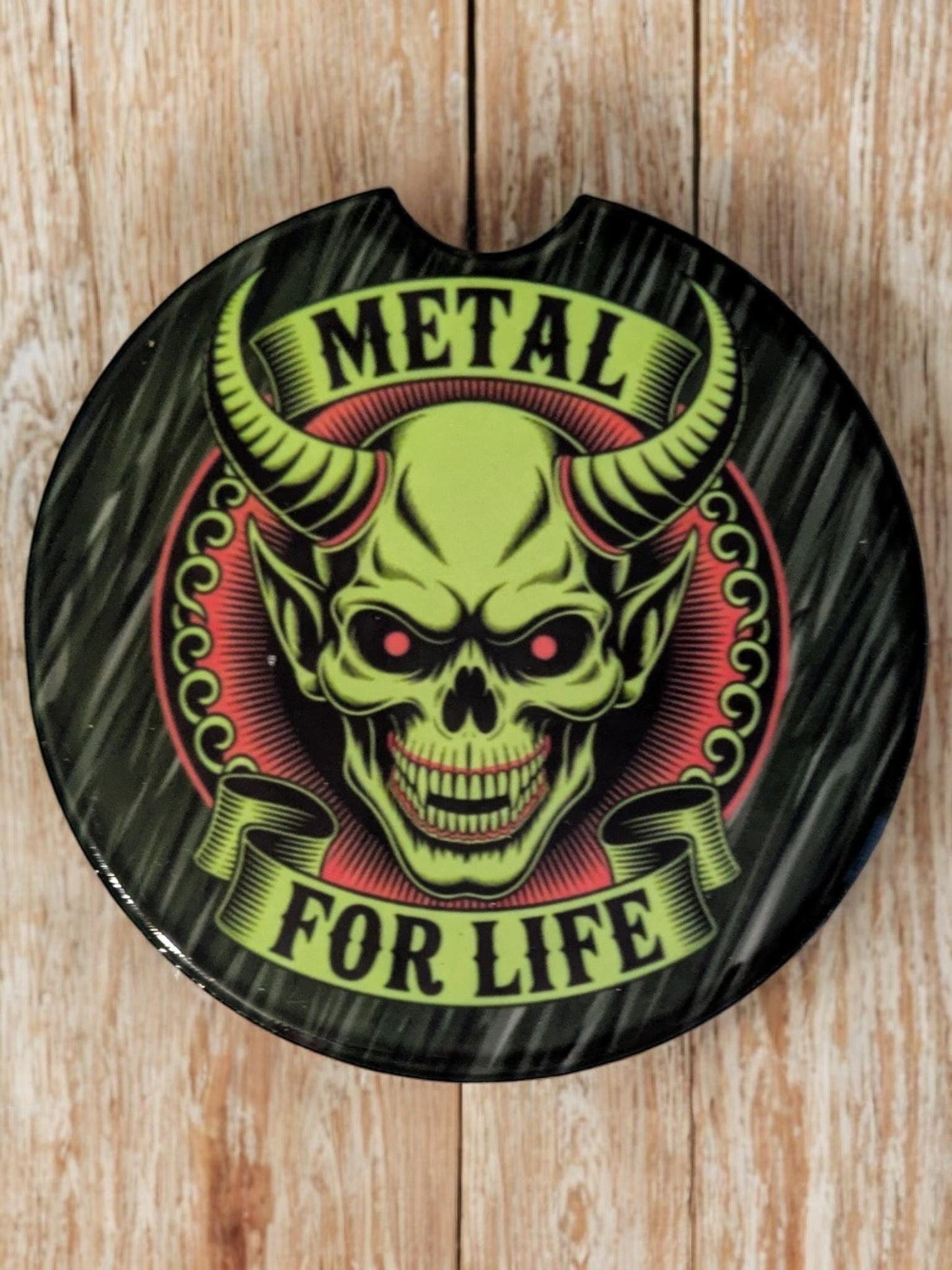Heavy Metal For Life, Metal Horns Car Coasters Set of 2