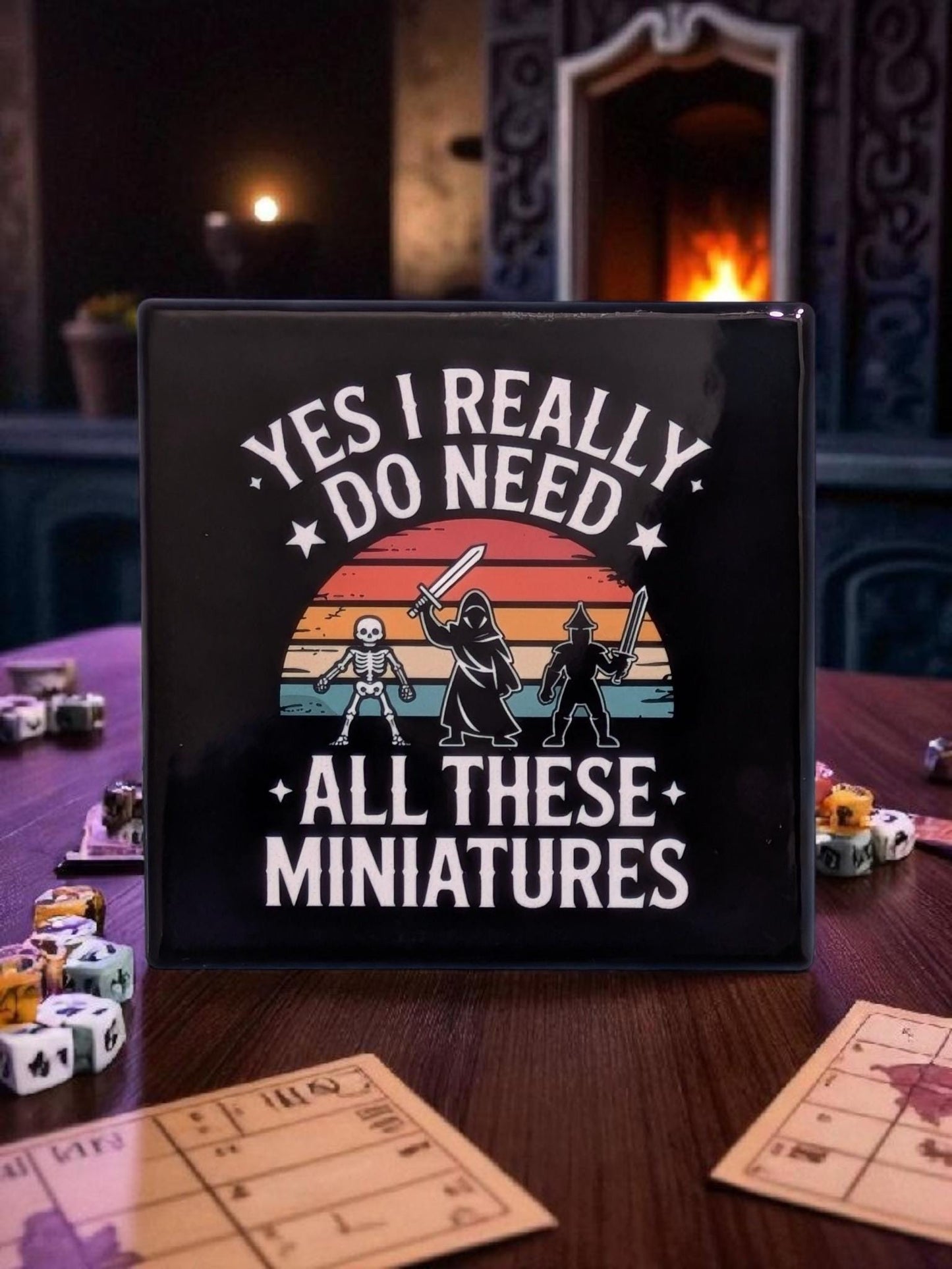 Yes I Really Do Need All These Miniatures, Game Night, RPG, Square Coasters