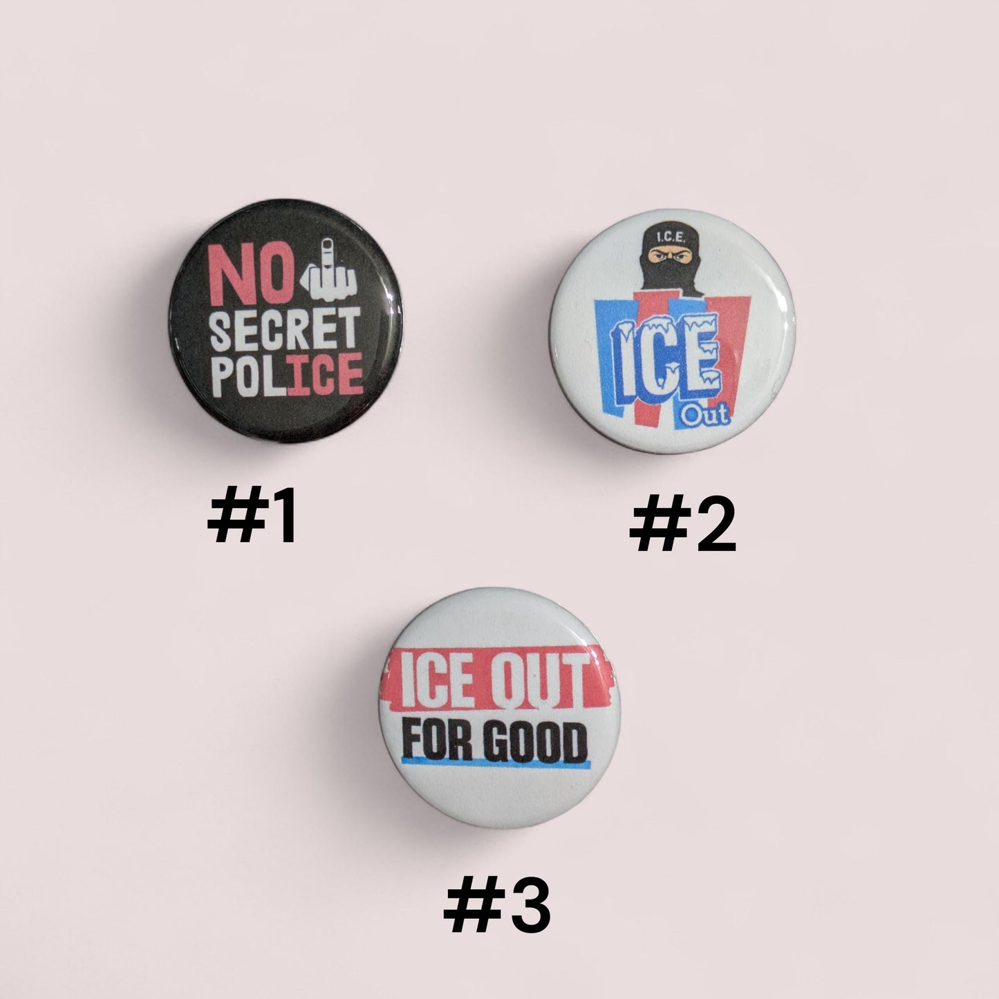 ICE Out For Good Buttons, Activism & Human Rights, Anti ICE, Pin Back 1.25"