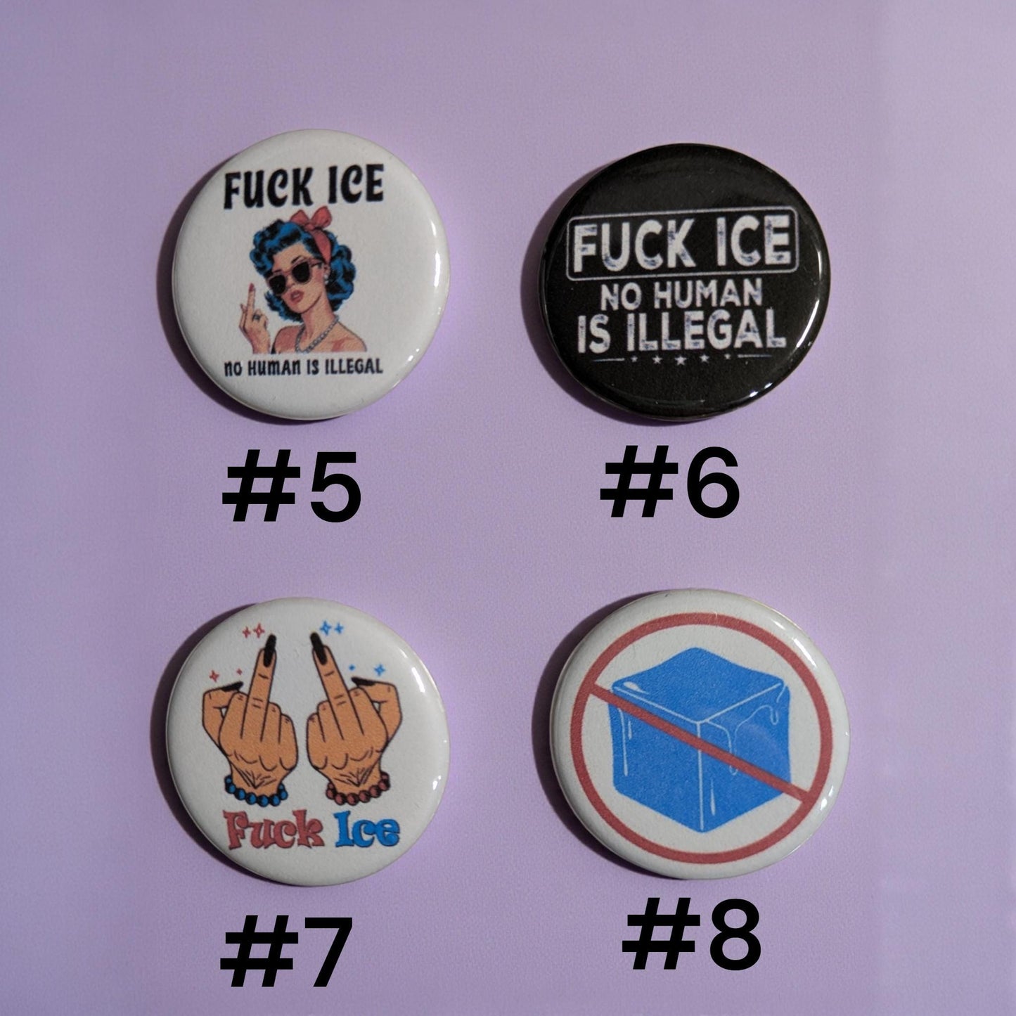 Anti ICE Pinback Buttons, Protest Pins, Human Rights (1.25")
