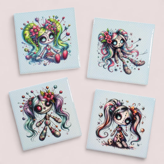 Voodoo Doll Coasters, Set of 4