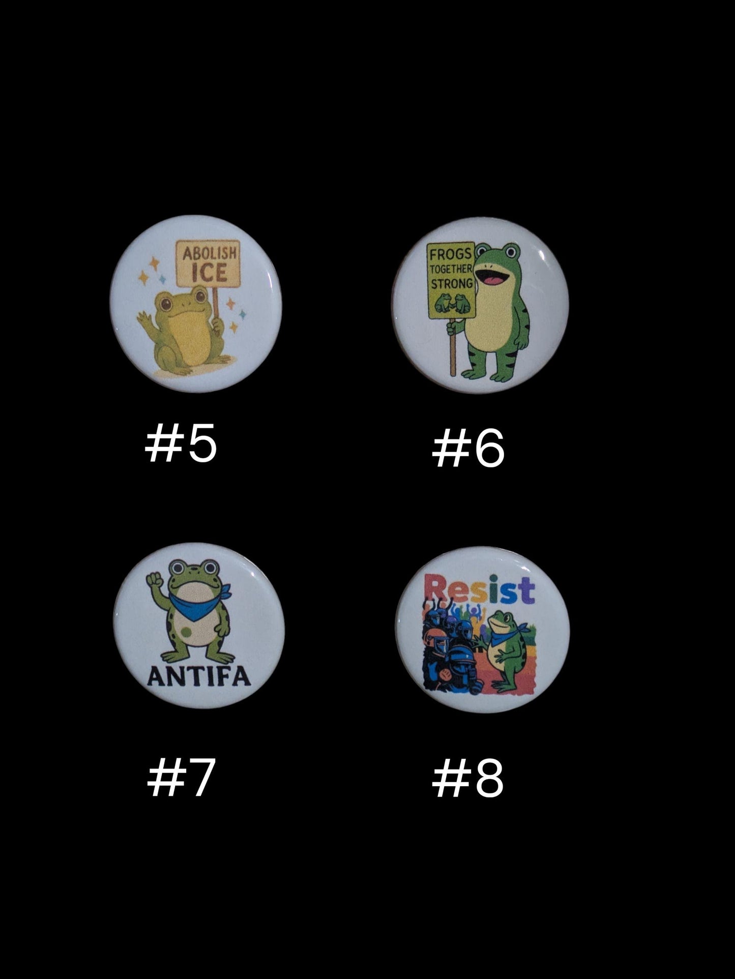 I Am Antifa Buttons, Anti Trump Buttons, Frogs Against Fascism Pins, 1.25"