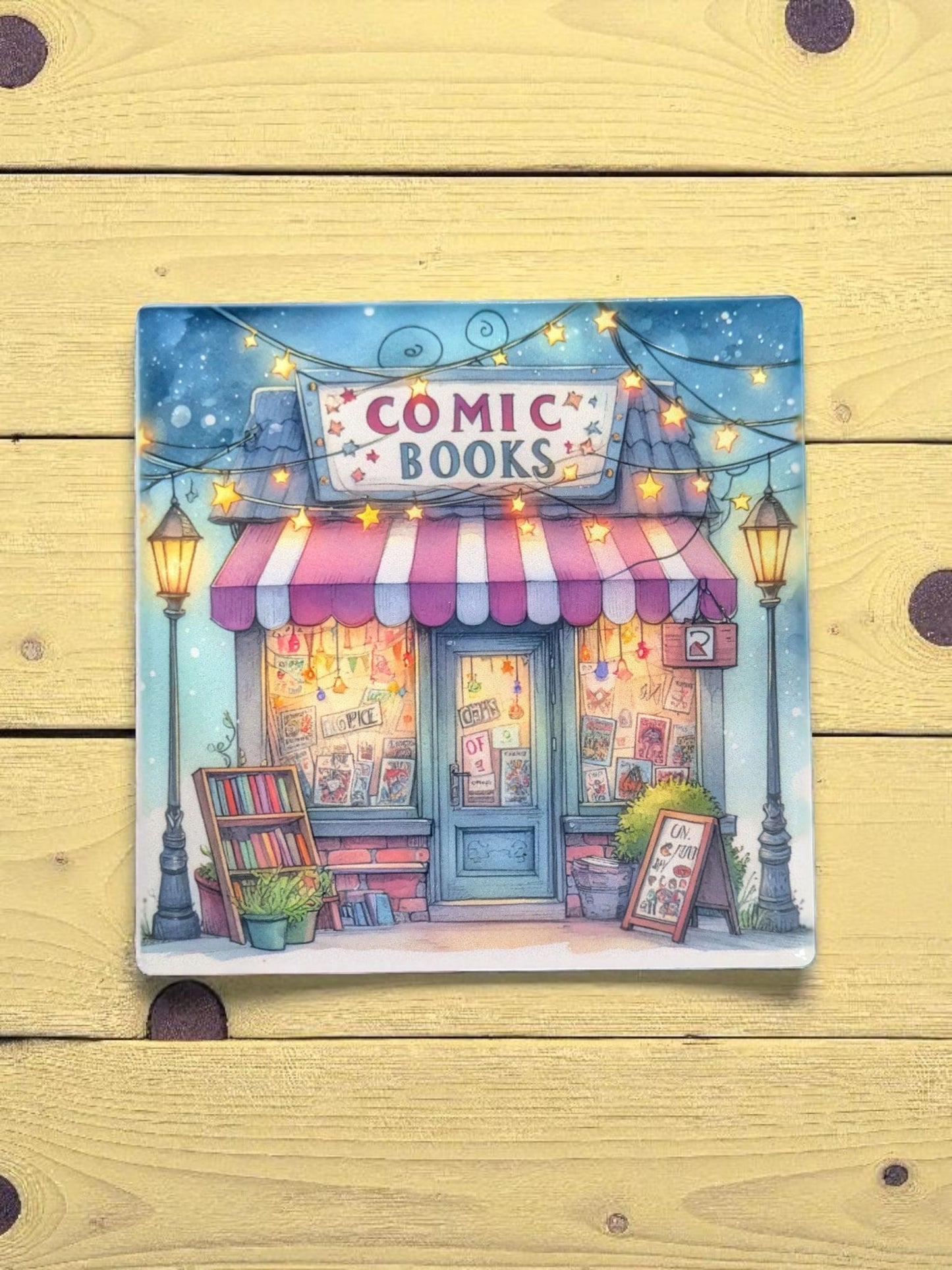 Comic Book Store Coasters, Set of 4