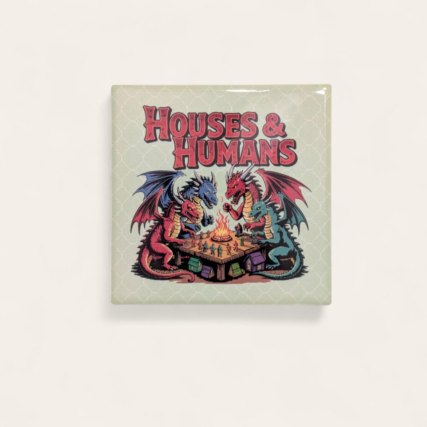 Houses & Humans, Game Night, RPG, Square Coasters Set of 2