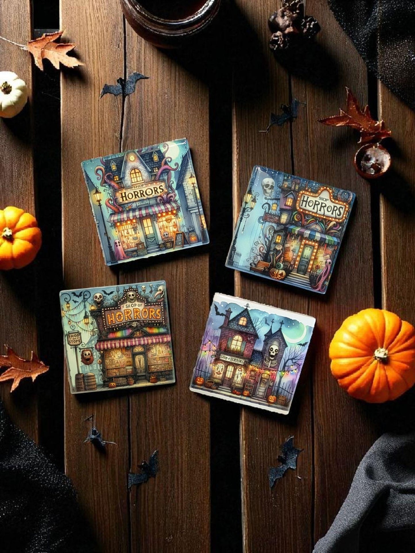 Halloween Horror Coasters, Set of 4