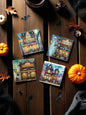 Halloween Horror Coasters, Set of 4