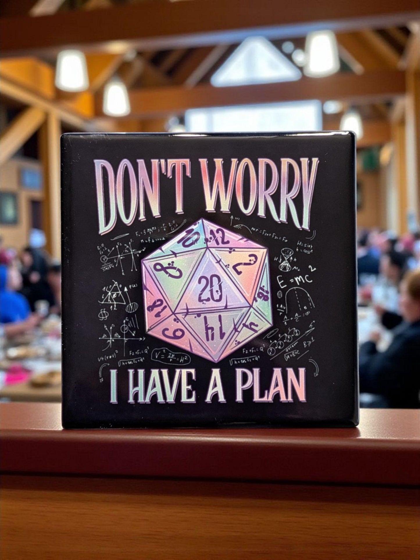 Don't Worry I Have A Plan, Game Night, RPG, Square Coasters Set of 2