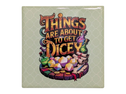 D20, Game Night, Dice RPG, Square Coasters Set of 2