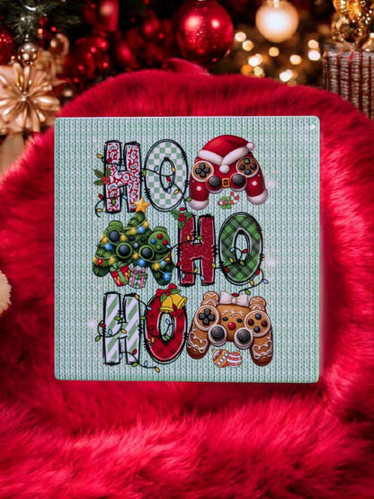 Video Game Coasters, Christmas Controllers, 4" Square, Set of 4