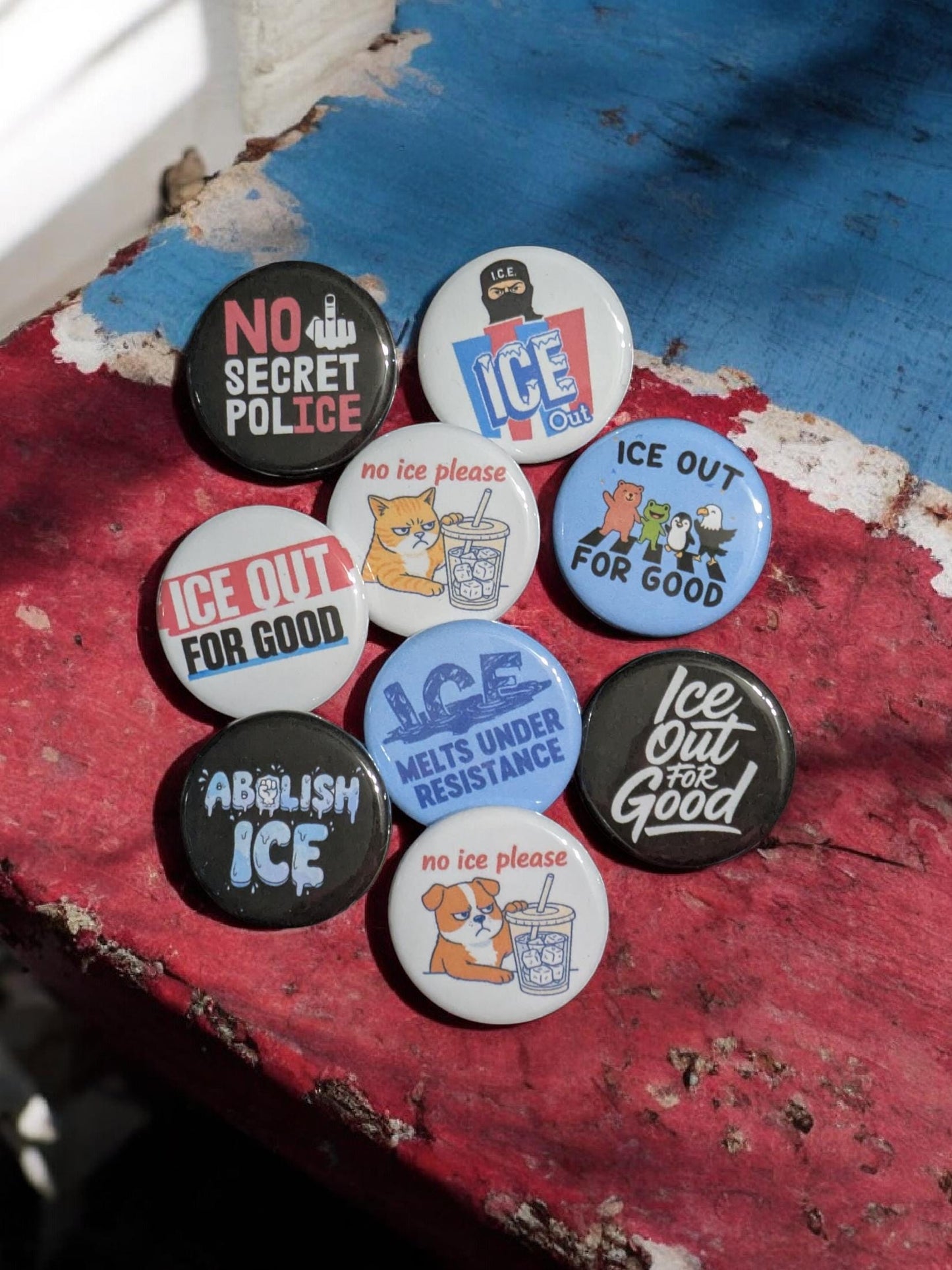 ICE Out For Good Buttons, Activism & Human Rights, Anti ICE, Pin Back 1.25"